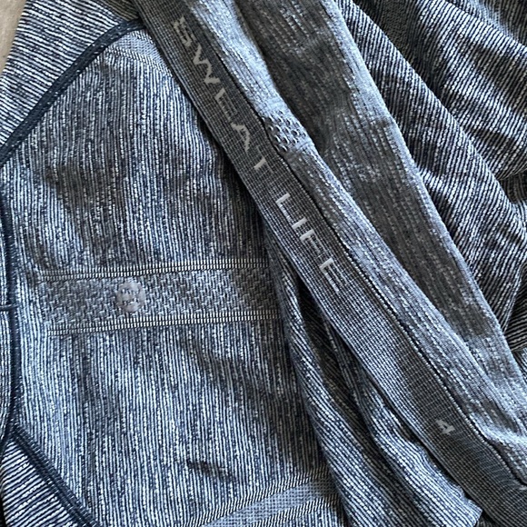 LULULEMON swiftly tech long sleeve crew black white grey long sleeve 4 - Picture 4 of 4